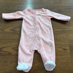 Carter's Baby Girl Fleece Onesie Footie Pajamas